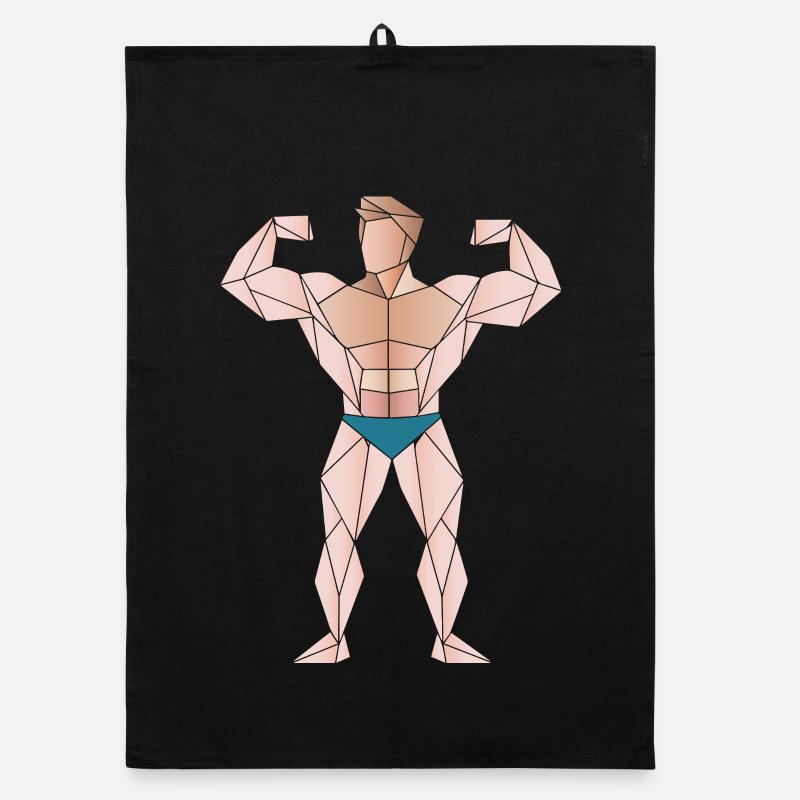 Bodybuilder Geometrie Kraftsport Design Organic Geschirrtuch