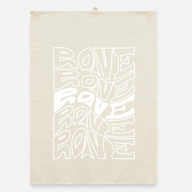 Motif des vagues typographiques rave Torchon bio
