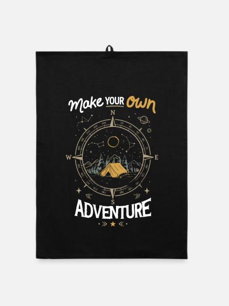 Mountains - Make Your Own Adventure - Organic dish towel - black - Front