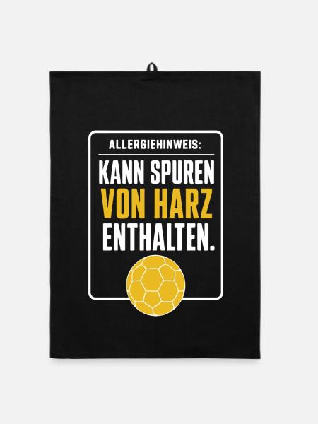 Allergiehinweis Handball – Spuren von Harz - Organic Geschirrtuch - Schwarz - Vorne