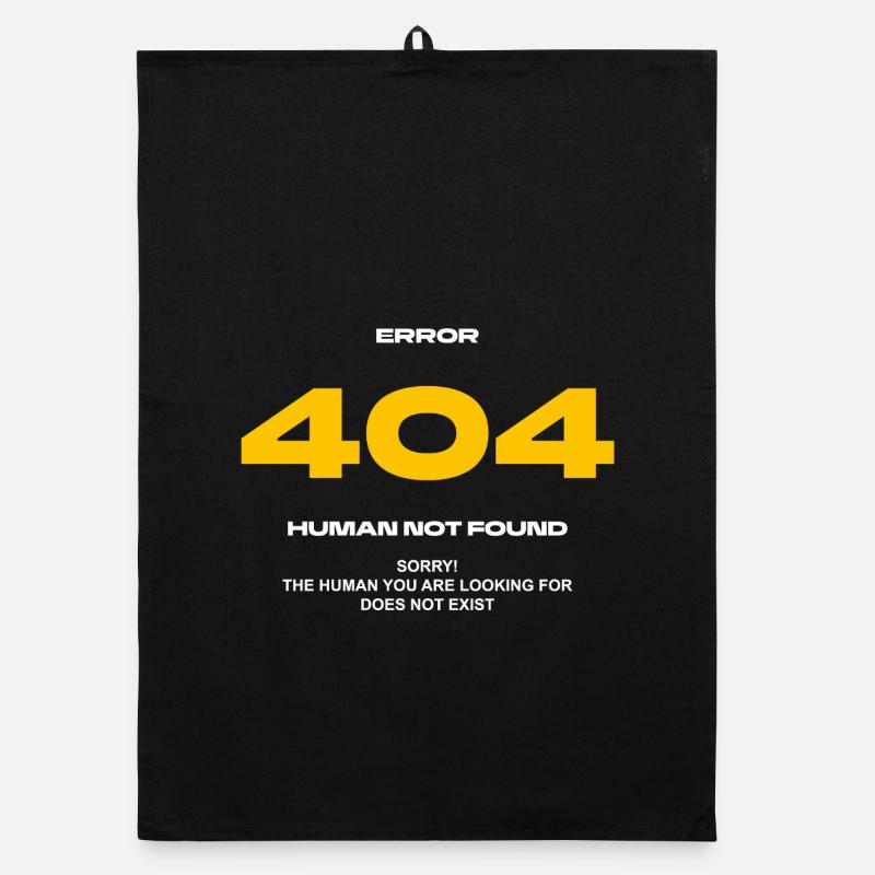 Error 404 Human not found Organic Geschirrtuch