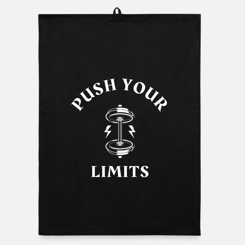 Sans limites Repoussez vos limites Motivation - Torchon bio - noir