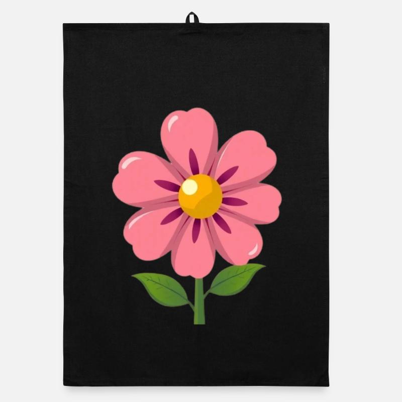 Fleurs pastel fleurs, rose cadeau maman Torchon bio