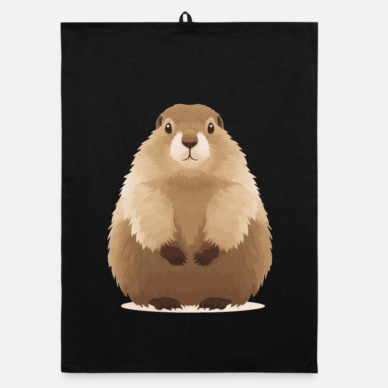süßes knuffiges Murmeltier Organic Geschirrtuch