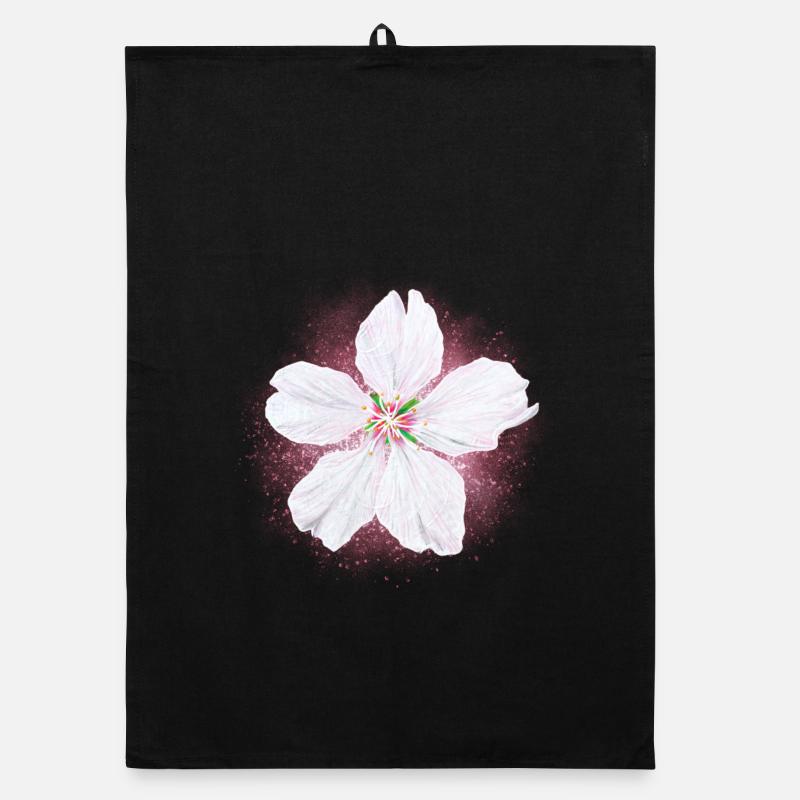 Ibiza Mandelblüte - Sonja Ariel von Staden - Organic Geschirrtuch - Schwarz