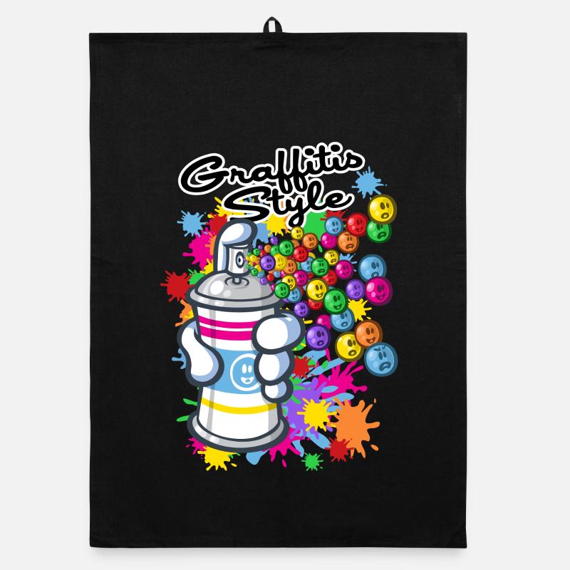 Graffitis and cartoon Organic dish towel