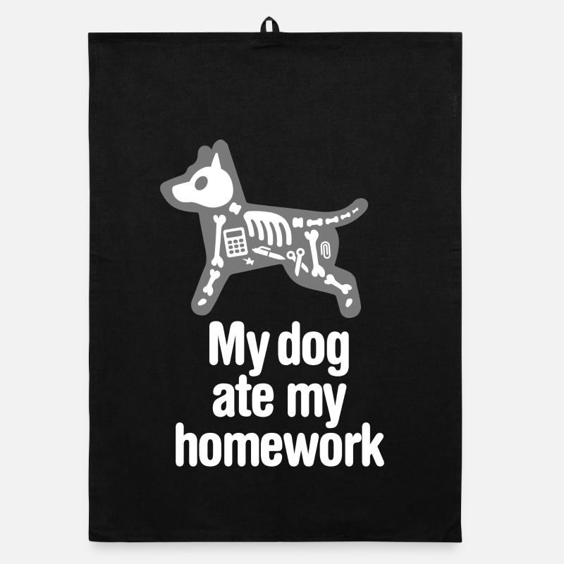 My dog ate my homework drôle retour à l'école Torchon bio