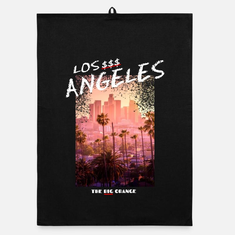 Los Angeles - Organic Geschirrtuch - Schwarz