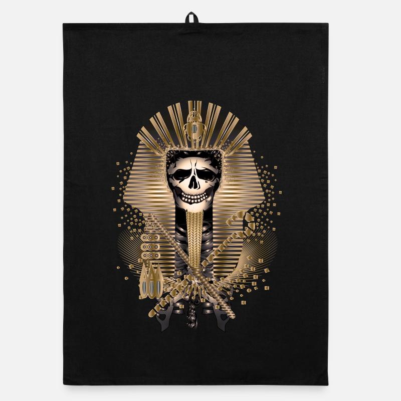 Skull of an Egyptian Pharaoh King Organic dish towel