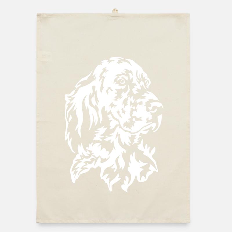 Tête de setter anglais « Black Edition » Torchon bio