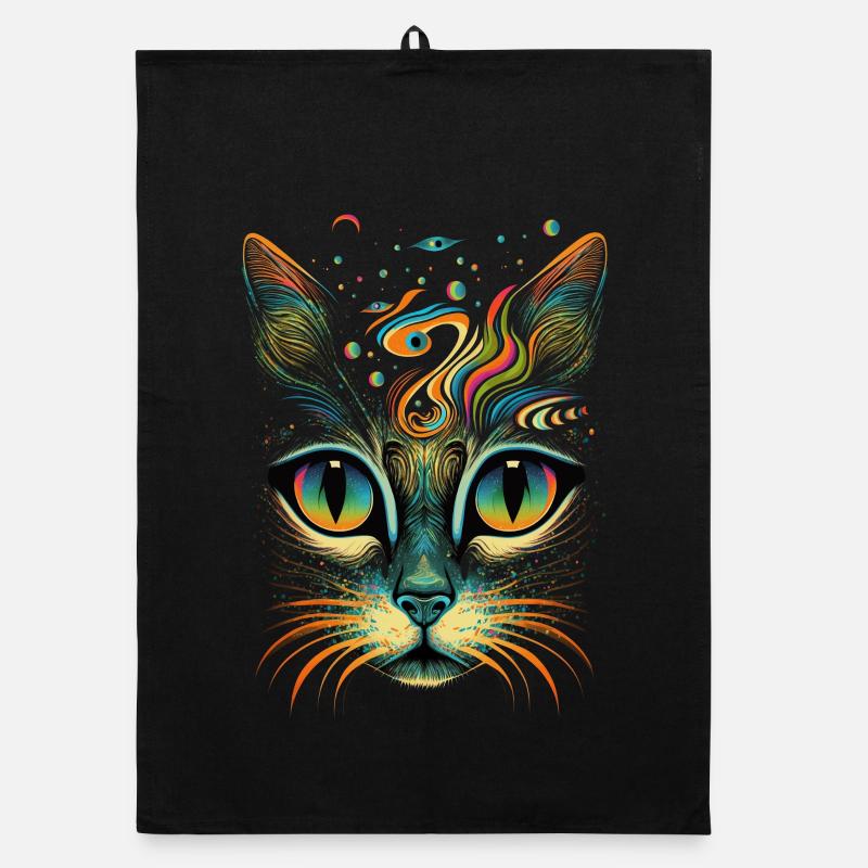 Cosmic cat Organic dish towel