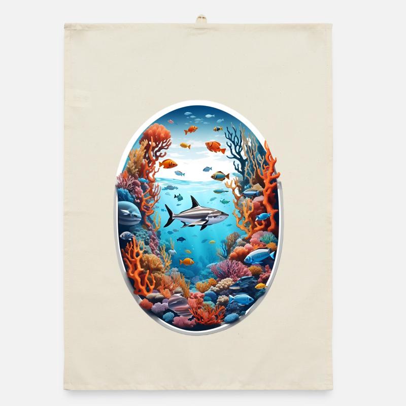 Marine Animals-Fish Organic dish towel