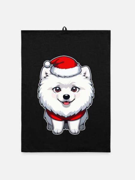 Dog Christmas - Organic dish towel - black - Front