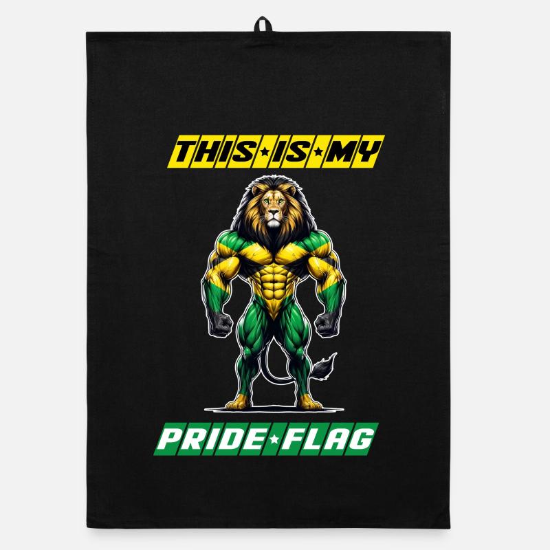 Les lions de la Jamaïque, c'est mon drapeau Torchon bio