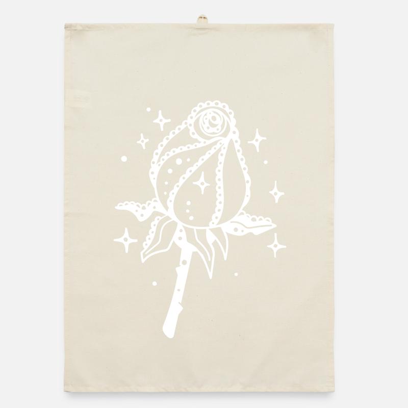White Rose with Starlight Organic dish towel