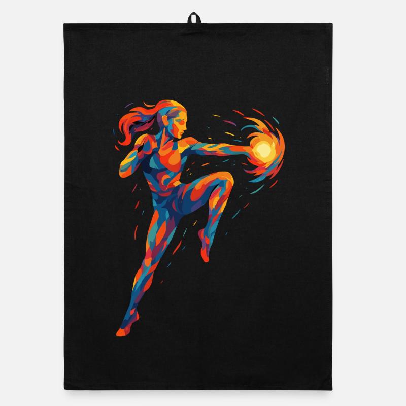 Kickboxer Cool Abstrait Power Kickboxing Cadeau Torchon bio