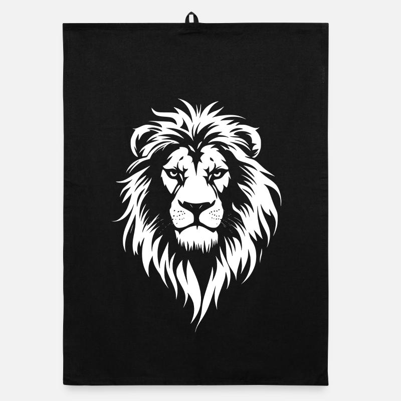 lion face lion head Organic dish towel