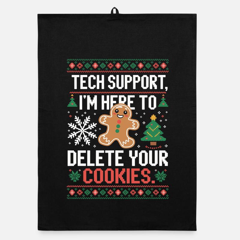 Dicton de cookie du support technique - Torchon bio - noir