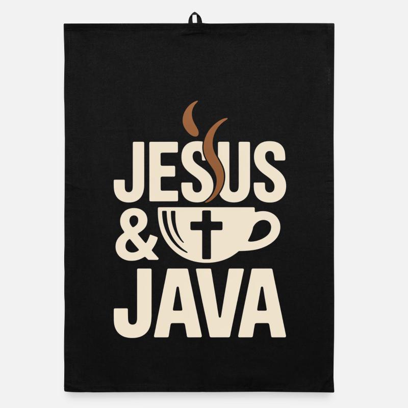Jésus et le café pour les chrétiens Torchon bio