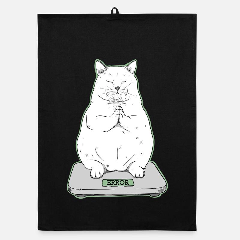 Fat cat in meditation mode Organic dish towel