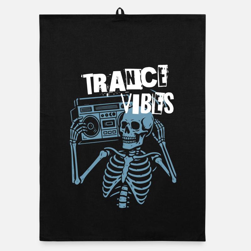 Trance Vibes Skeleton Boombox Torchon bio