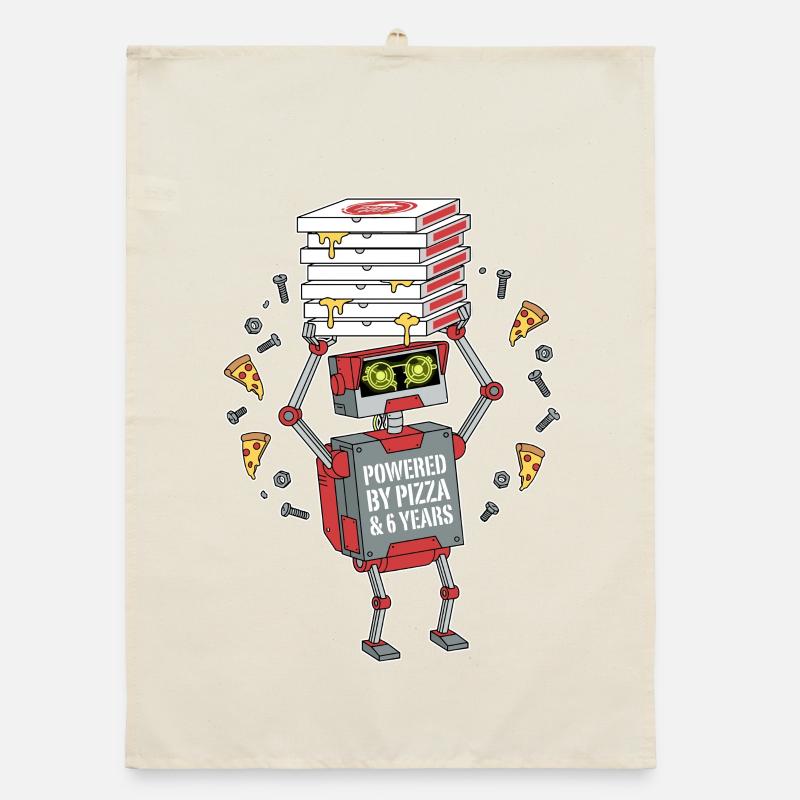 Propulsé par un robot du 6e anniversaire de Pizza Torchon bio
