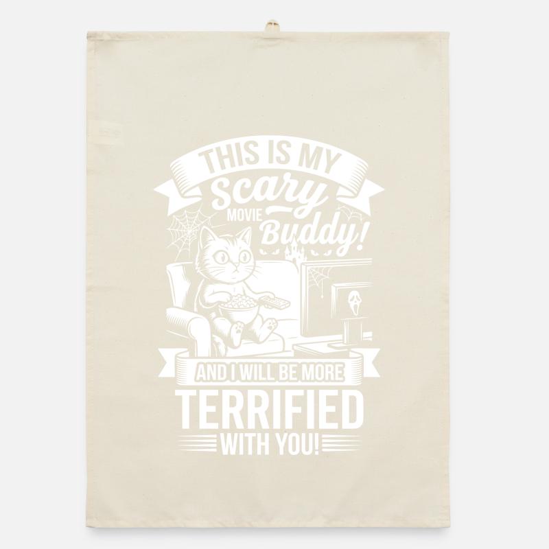 Scary Cat Cuddly Friend Organic dish towel