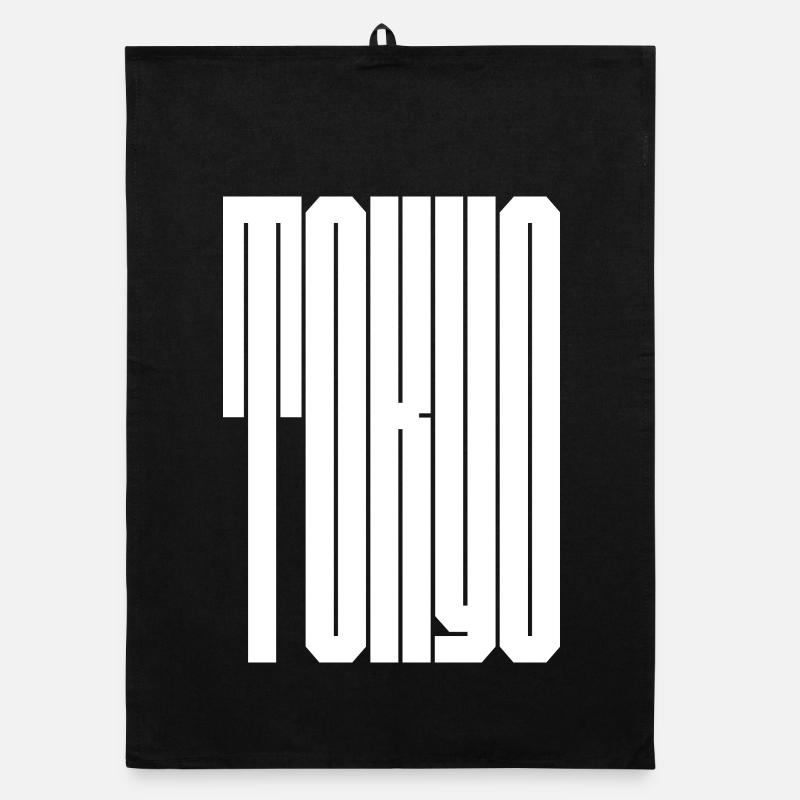 Tokyo City bold typography Organic dish towel