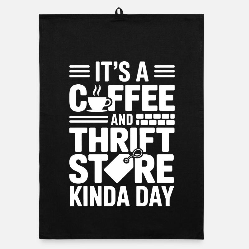 Coffee Thrift Store Day Organic dish towel