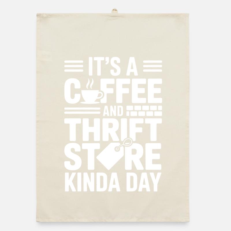 Coffee Thrift Store Day Organic dish towel