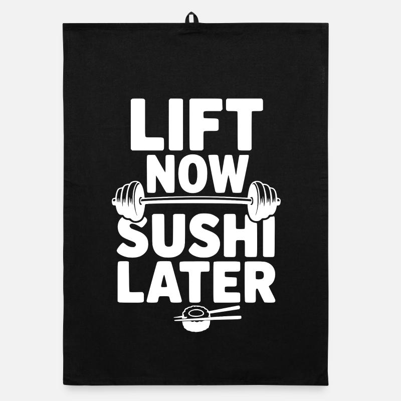Hebe jetzt. Sushi später. Organic Geschirrtuch