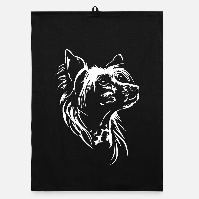 Chien à crête chinoise Silhouette Chiens Wilsigns Torchon bio