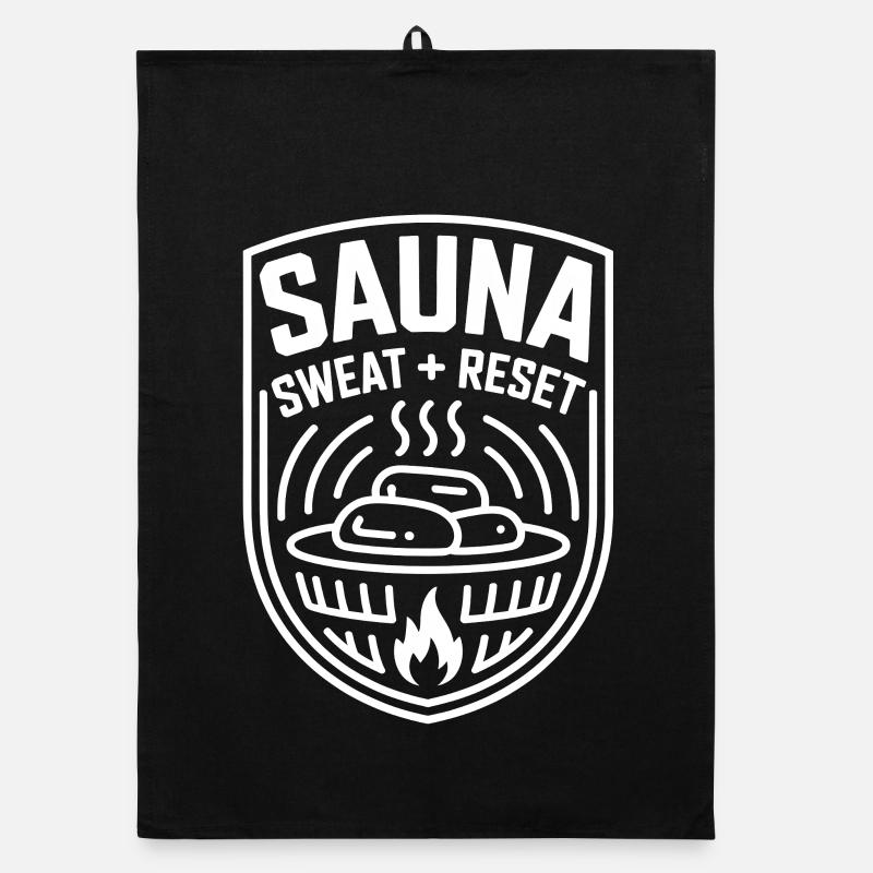 Sauna Sweat Reset Wellness Schwitzen Organic Geschirrtuch