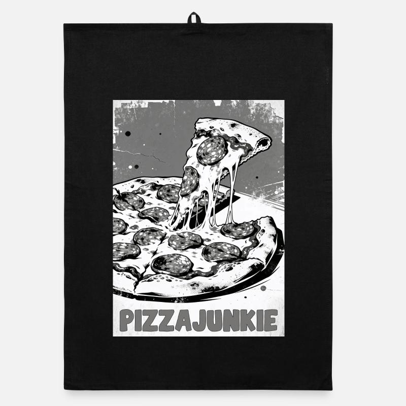 Pizza Junkie Slice Graphic Organic dish towel