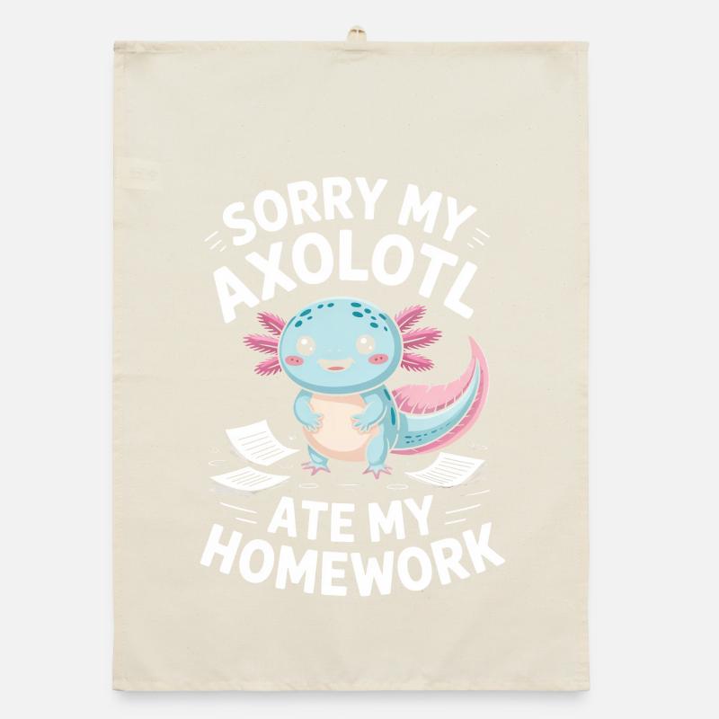 Axolotl a mangé mes devoirs Torchon bio