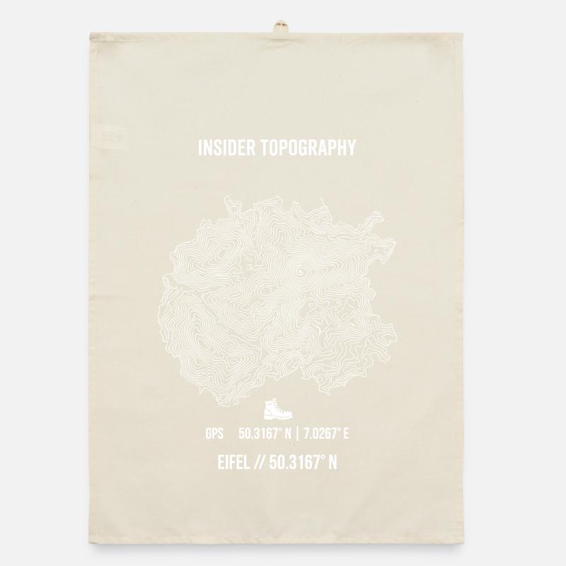 Eifel Topography Hiking GPS Coordinates Organic dish towel