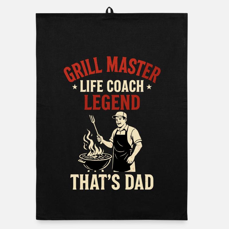Grill Master Life Coach Legend - Dad Gift Organic dish towel