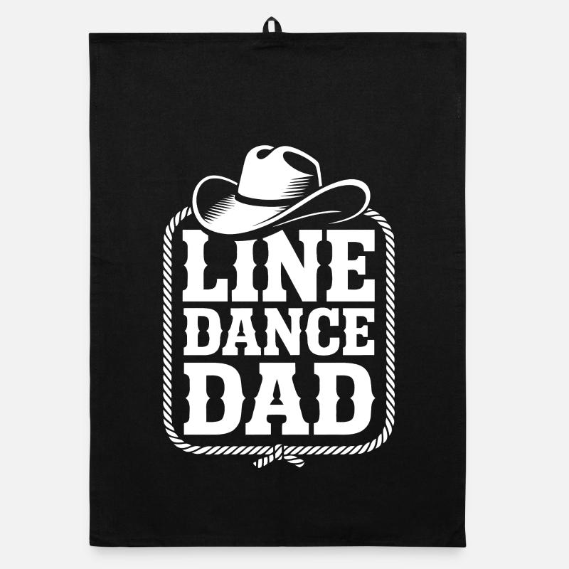 Line Dance Dad Cowboy Motiv Organic Geschirrtuch