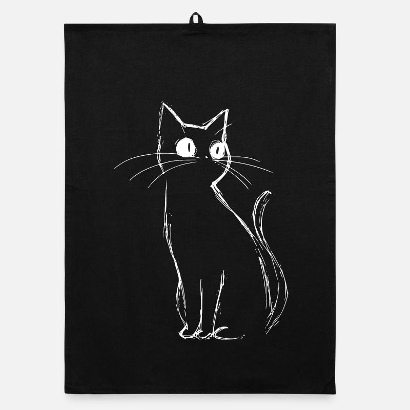 Katze Skizze Organic Geschirrtuch