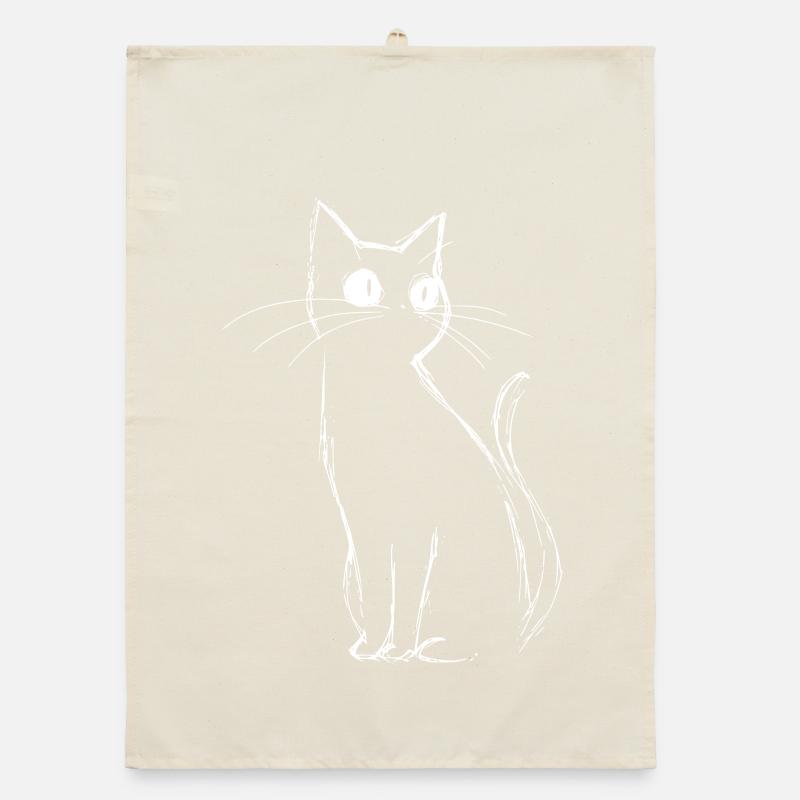 Katze Skizze Organic Geschirrtuch