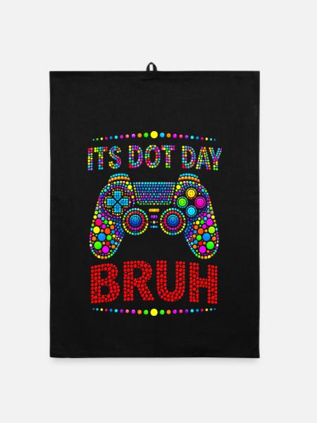 Its Dot Day Bruh Gaming  - Organic Geschirrtuch - Schwarz - Vorne