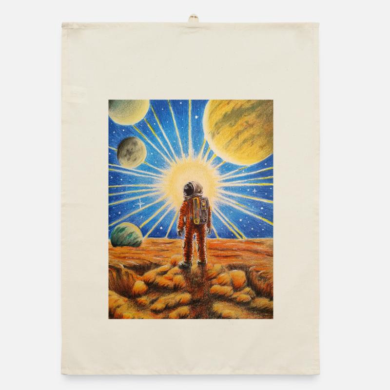 Astronaut on Mars Organic dish towel
