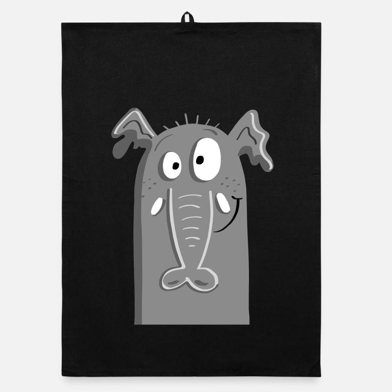 Éléphant cool I éléphant visage I Cartoon Torchon bio