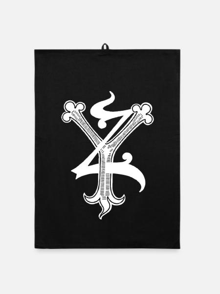 Letters YZ Rapp art - Organic dish towel - black - Front