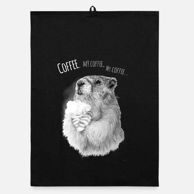 Coffee hamster enjoyment Organic dish towel