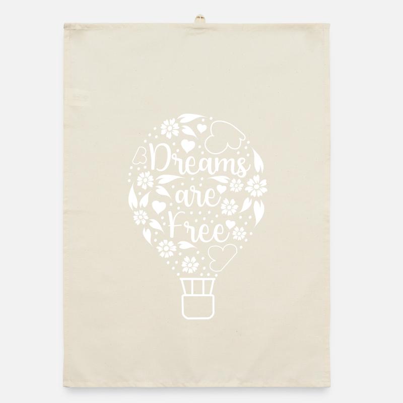 Les rêves sont libres blancs Torchon bio