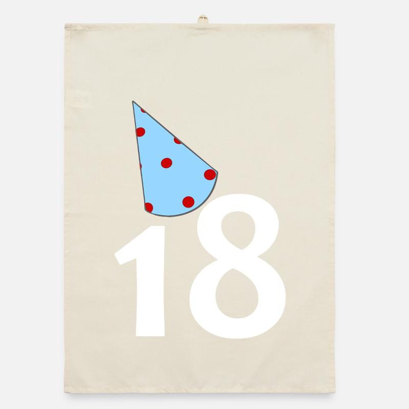tolle Prints, 18 Geburtstagshütchen Organic Geschirrtuch