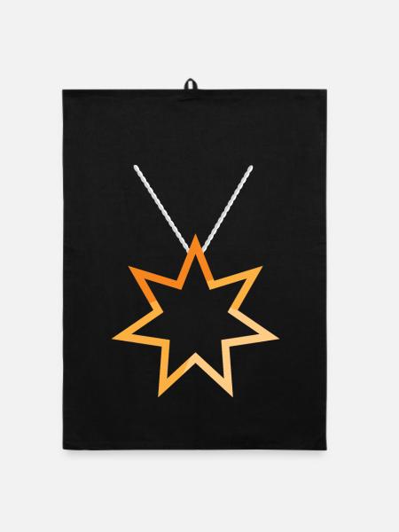 stern Kette Weihnachten Farben xmas 2023 Symbol - Organic Geschirrtuch - Schwarz - Vorne