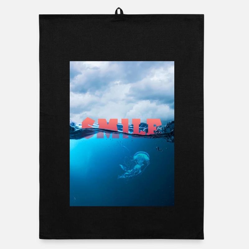 Unterwasser Smile Typografie Organic Geschirrtuch