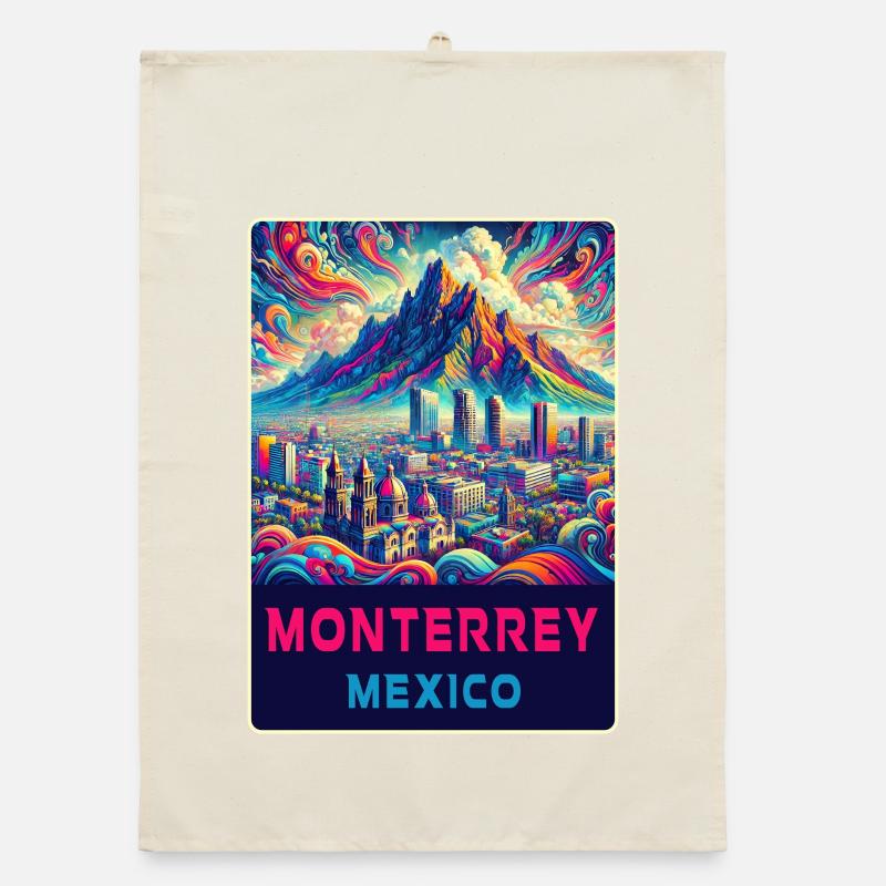 Monterrey Mexiko Design Organic Geschirrtuch